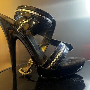 Black Strappy High Heel Sandals